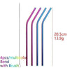 Colourful Reusable Stainless Steel Straws 4PCS/Pack - Dream Morocco